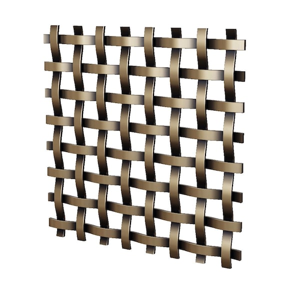 Designs Of Distinction .375in Flat Single Square Decorative Grille - Antique Brass, 24in W x 72in L Sheet 01SQ2472286SAB1 - main